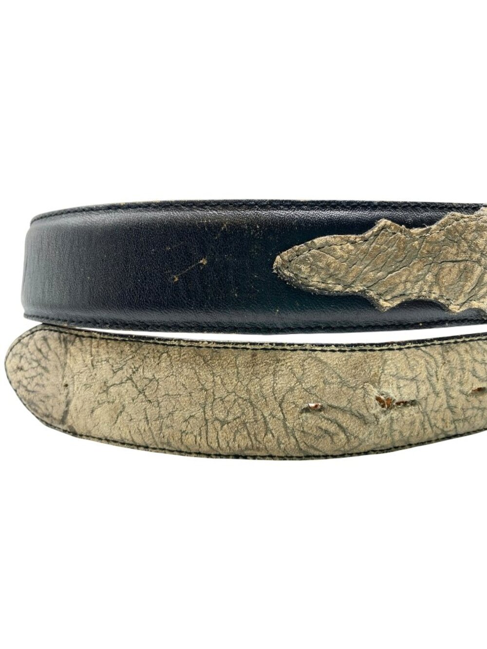 Vintage Tony Lama Black Leather Western Belt Strap 39-35" Size 38 Model 0221L